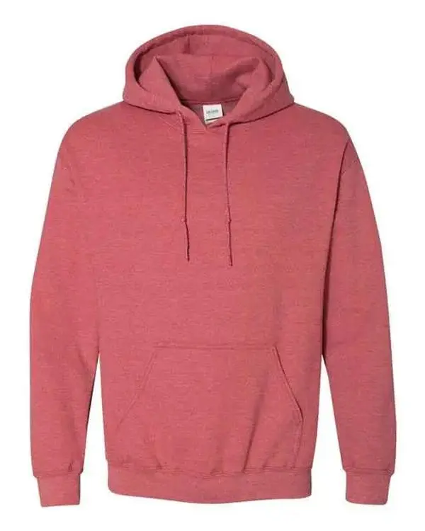 Gildan Men's Heavy Blend Heather Scarlet Red Pullover Hoodie