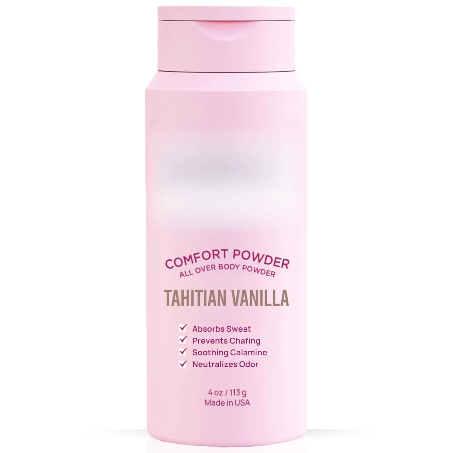 Comfort Powder: Talc Free Anti Chafe Body & Foot Dusting Powder Deodorant for Inner Thigh Chafing, Private Areas, and All Over Body for Women 4oz (Pack of 1), Tahitian Vanilla
