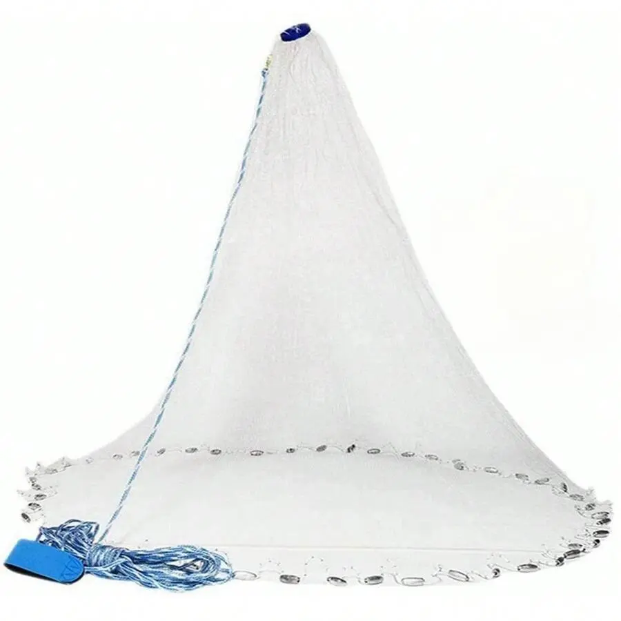 Durable Fishing Cast Net, 3-10 FT Full Spread Nylon Monofilament Mesh Netting, Zinc Sinkers, Easy-Throw Bait Trap for Fishing Enthusiasts