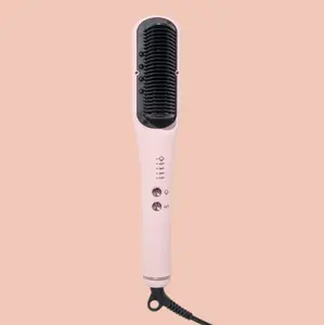 L'ANGE HAIR - SteamSmooth Straightener Comb - Coconut Oil-Infused Plug-Powered Haircare Tool, Negative Ion Frizz Control, 1-Pass Use Hydrates & Styles Sleek Shiny Hair, Brush