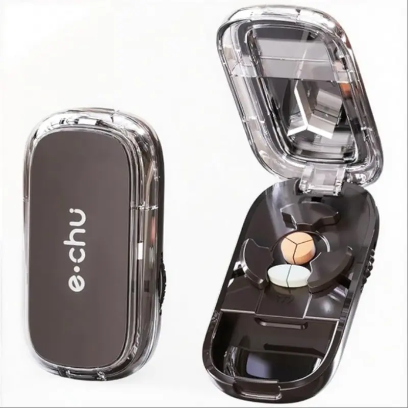 Multi-functional medicine cutter, medicine box, one minute and four pieces, portable small medicine box, one minute and two pieces, tablet cutter, medicine dispenser