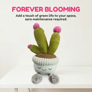 Home decoration plush potted plant shaped doll ornaments, flowering cactus shaped, smiling expressions, give you a happy and good mood, make your life more interesting, Plush Material, Smiling Face,summervibes