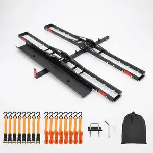 GAOMON Dual Motorcycle Carrier for Hitch - Heavy Duty 2-Bike Motorcycle Hitch Carrier with Ramp - 600 Lbs Capacity for Dirt Bikes & e-Bikes, Fits 2" Receiver