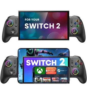 Max Controllers for Nintendo Switch 2/1/Oled/iPhone/Android Handheld Gaming with Hall Effect Joysticks & Analog Triggers, RGB Light, Programmable, Turbo