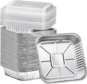 (20 Pack) 8x8 Aluminum Pans with Clear Plastic Lids - Square Baking Cake Pans - Foil Pans with Lids - Disposable Food Containers Great for Cooking, Heating, Storing, Prepping Food