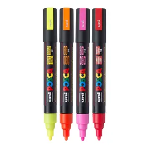 uni® POSCA® PC-5M, Neon Water-Based Paint Markers (4 Pack)