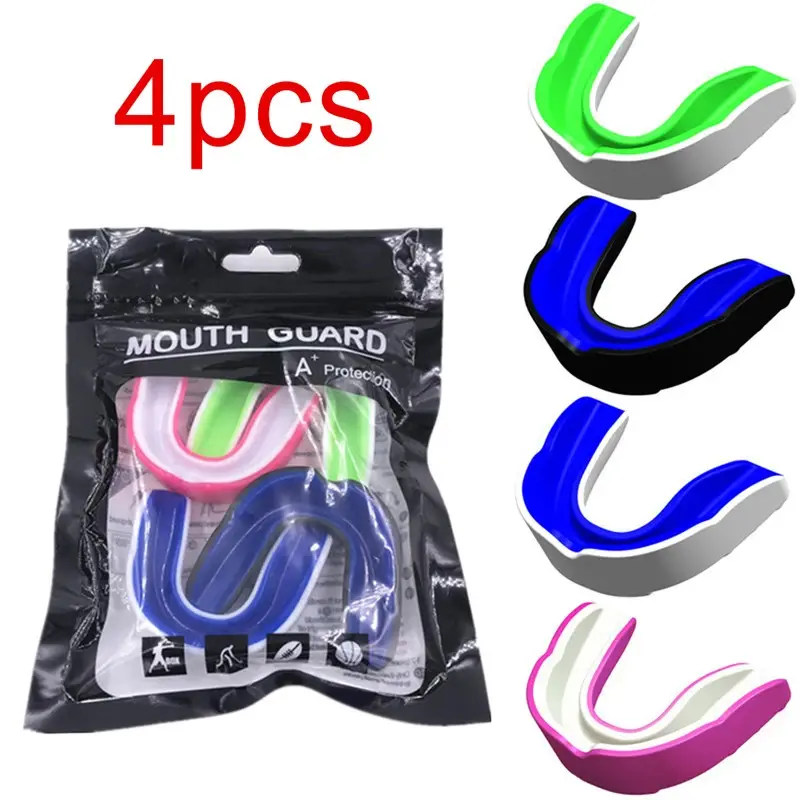 4Pc Professional Fighting Training Tooth Protection EVA Boxing Gum Shield Combat Sport Mouthguard Muay Thai Fighting Mouth Guard