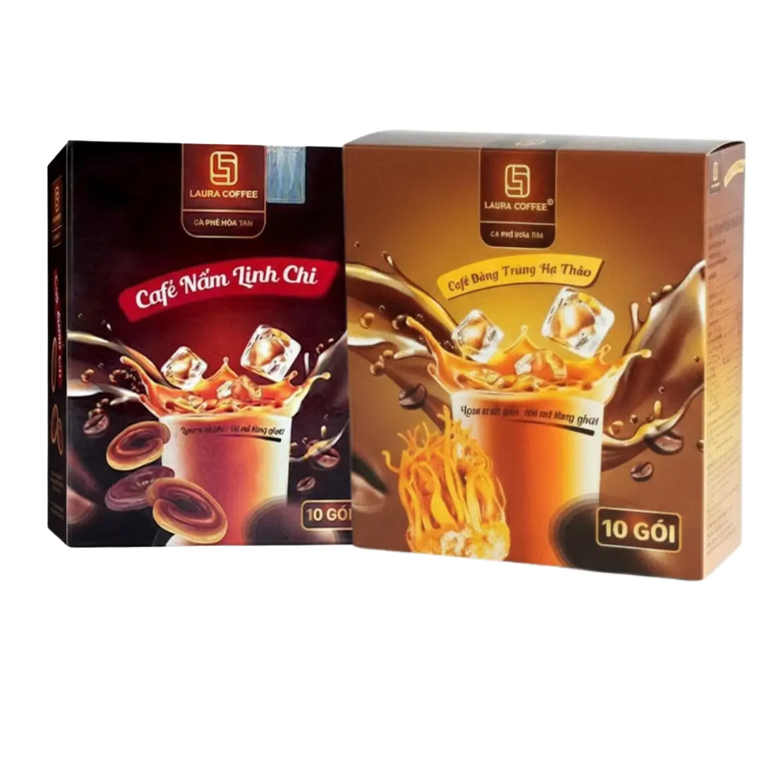 The Laura Coffee Nhat Kim Anh Combo with Cordyceps and Reishi Mushroom - First Ever Vietnamese Mushroom Instant Coffee With Blend for Enhanced Energy & Health Support