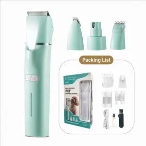 4-in-1 Pet Grooming Clipper Built-in Wood’s UV Detector Light, Rechargeable Dog Cat Hair Shaver with Interchangeable Heads, Multi-use Trimmer for Body Paw Fur & Pet Nail Grinding