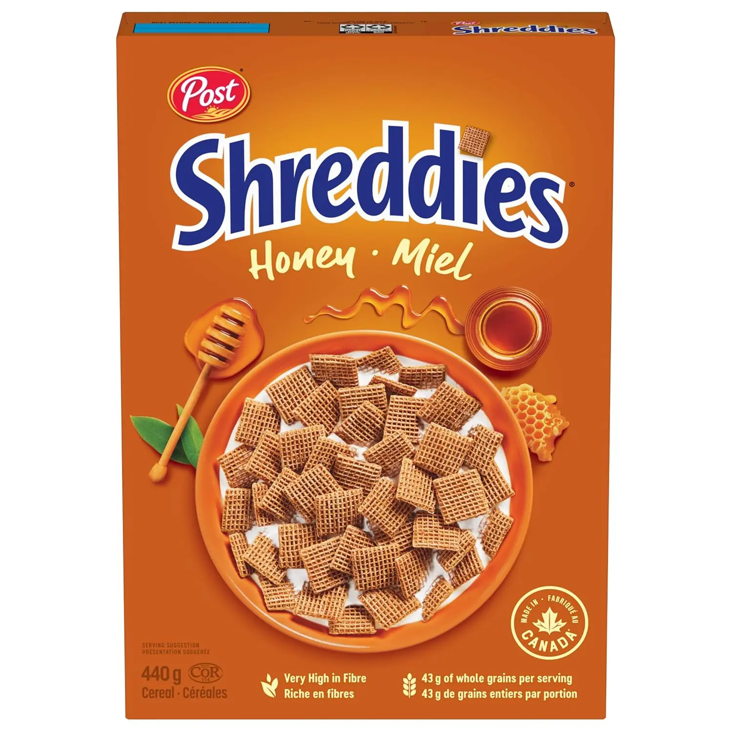 Post Honey Shreddies Cereal, 440g/15.4 oz.