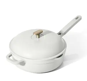 All-in-One 4 QT Hero Pan with Steam Insert, 3 Pc Set, White Icing by Drew Barrymore Cookware Dish