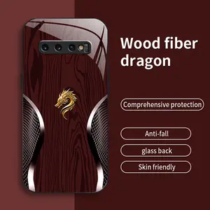 Suitable for [Galaxy S10 Plus] Personality, simple, luxurious, split dragon pattern, creative, business, high-end, drop-proof glass mobile phone case, affordable, drop-proof, anti-fingerprint-888