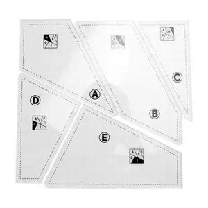 5Pcs Creative Quilting Cutting Template Grids Crazier Eights Template Quilt Ruler Set Quilting Cutting Templates Acrylic
