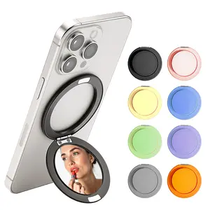 JOYTUTUS 2026 Magnetic Folding Mini Mirror, for MagSafe Phone Grip, Magnetic Phone Grip Holder Built-in Phone Stand, Magnetic Collapsible Expandible Mobile Phone Grip with Adjustable Kickstand for Portrait or Landscape Compact Mount Foldable tiktokshopspr