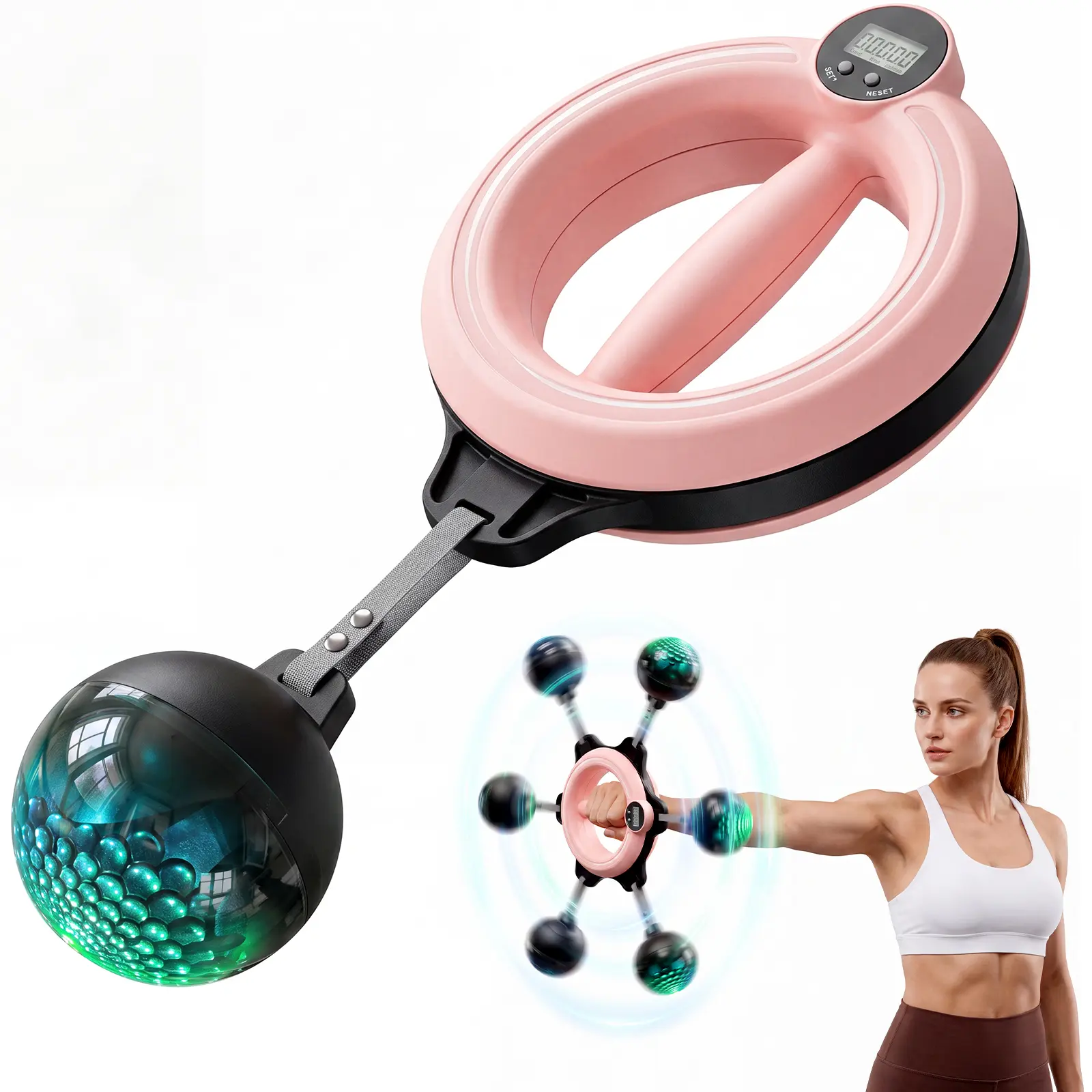 Zenrous 360° Rotating Wrist & Forearm Trainer - Compact Hand Grip Strength & Exercise Equipment for Gym, Home Workout & Office Use