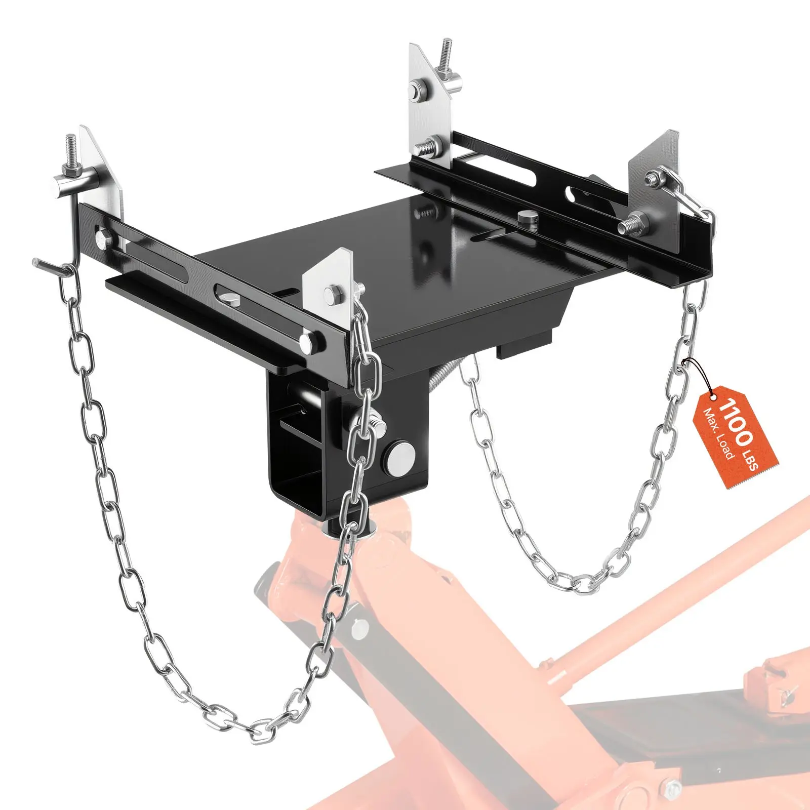 【Summerfinds】VEVOR Transmission Jack Adapter, 1100 lbs / 0.5 Ton Load Capacity Automotive Transmission Lift Adapter, Heavy-Duty Steel, for Floor Jack with 1-1/5 in Detachable Saddle Shaft, for Garage, Repair Shop