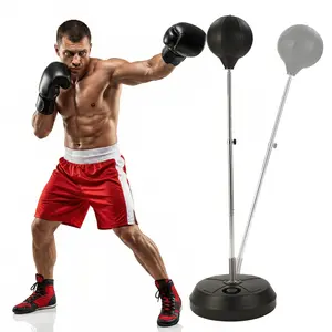 Adjustable Boxing Ball Set with Stand for Adults and Teens, Heavy Duty Reflex Punching Bag Speed Ball for Home Gym, High Quality PU Reflex Bag for Hand Eye Coordination Speed Training & Cardio Workout, Sturdy Base