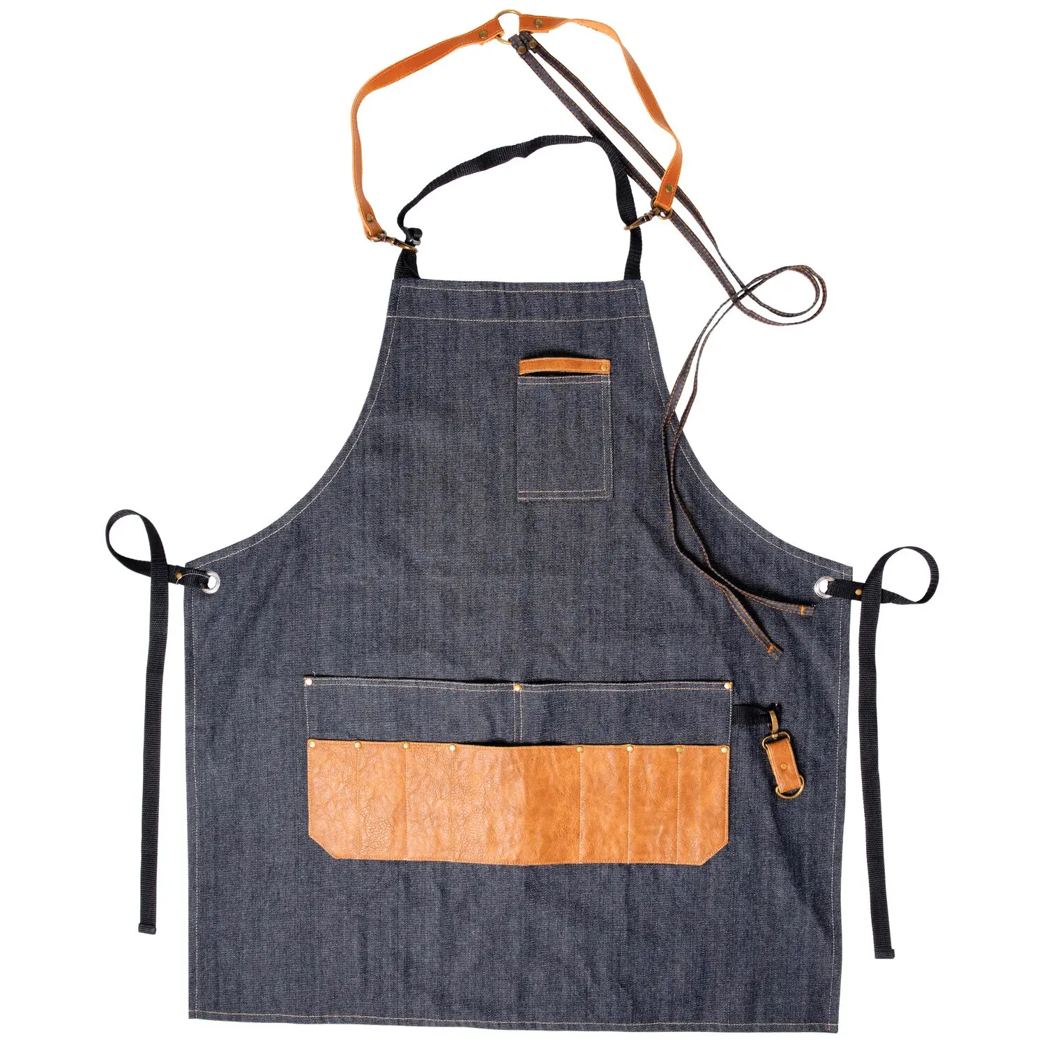 Salon Care Heavy Duty Denim Barber Apron, Adjustable