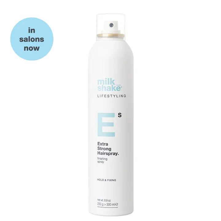 milk_shake Extra Strong Hairspray | Long-lasting finishing spray for styled hair | Medium-strong hold & structured style with medium shine | with panthenol & heat-protective ingredients, 8.8 oz