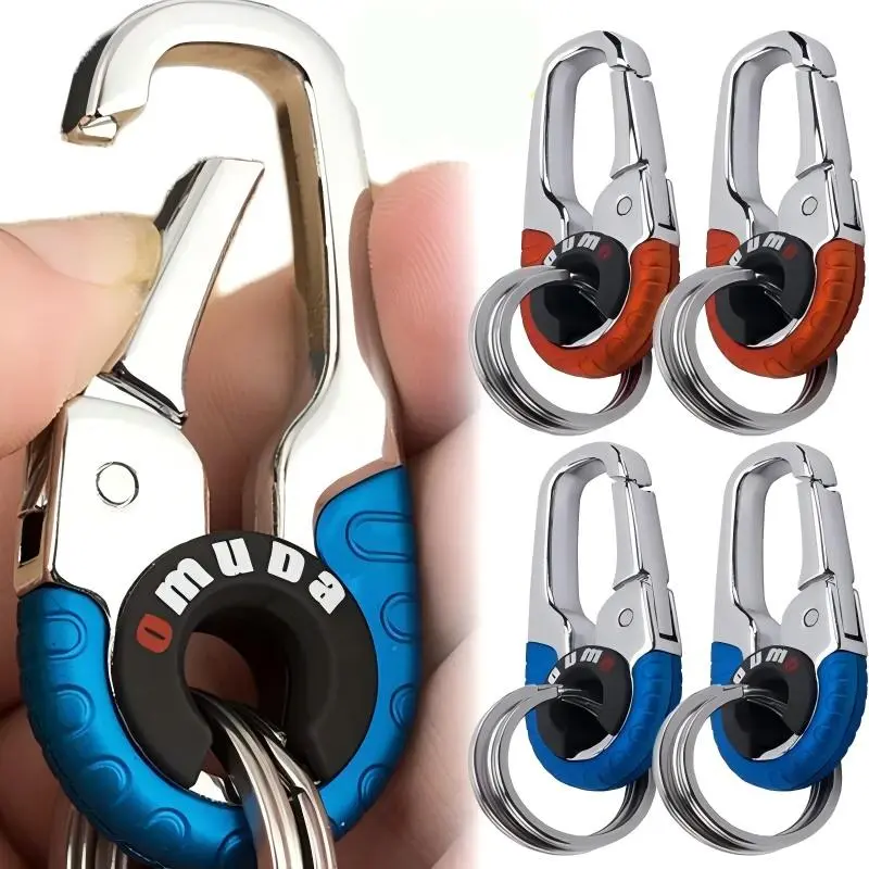 Durable Stainless Steel Alloy Keychain, EDC Gear Key Holder with Connect Buckle for Men, Auto Car Keyring, Camping & Climbing Fashion Accessories, Alloy Keychains, Alternative Keychains