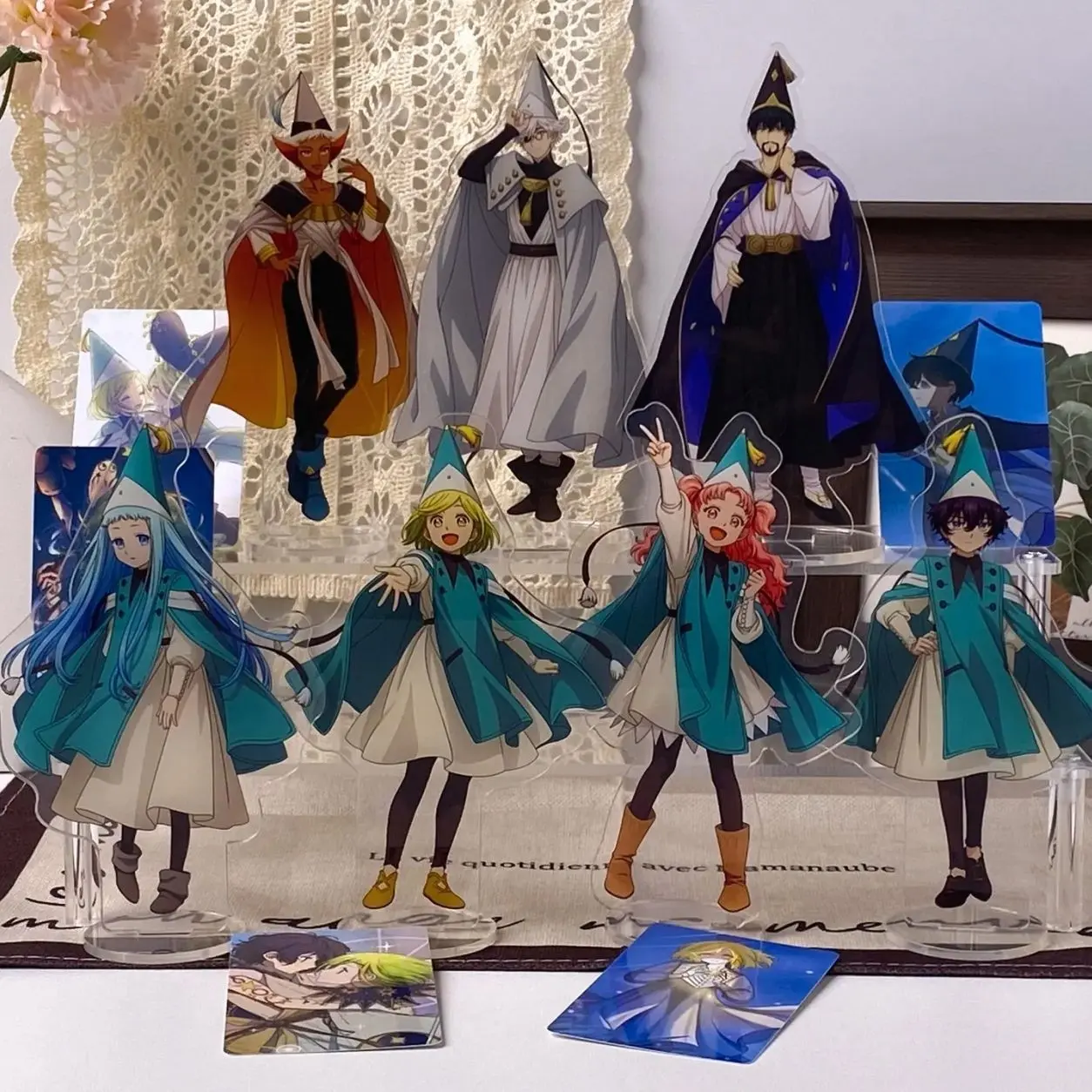 7 ops Witch Hat Atelier Acrylic Standee Set | Coco,Qifrey,Olruggio,Agott,Richeh,Tetia Character Stands Anime Collection Gift