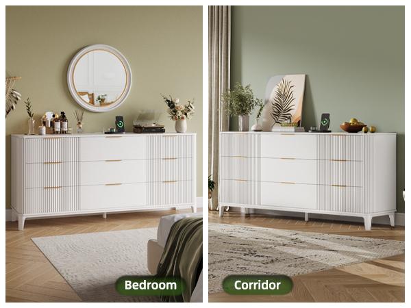 TOKSOM 9 Drawer Large White Dresser for Bedroom,62.9"Long Chest of Drawers with Deep Drawers,Modern Wooden Storage Dresser for Closet,29.5" Tall TV Stand for Living Room,Hallway,Entryway