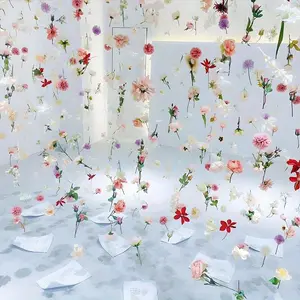 Random Color Artificial Flower & Wire, 21pcs/set Including 20pcs Colorful Hanging Flower & 1 Count Wire, Decorative Flower Arrangement for Home Party Wedding Festival, Ornaments, Decoration Items, Bouquet