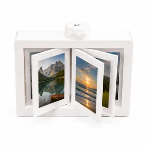 2x3 Polaroid rotating picture frame, easy to flip - double-sided display photo frame, can accommodate 24 photos, ideal gift for photography enthusiasts and collectors