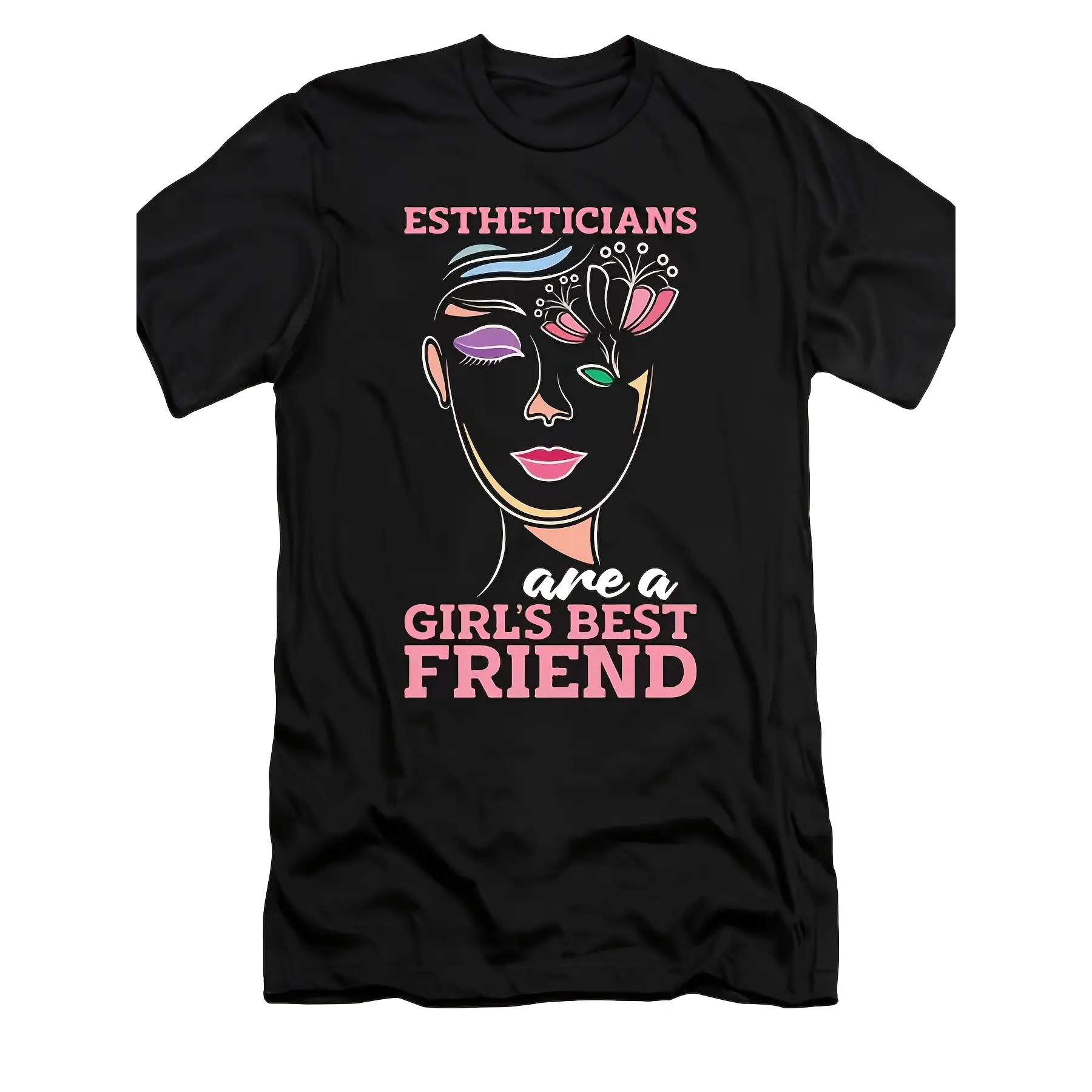 Aesthetician Estheticians Are A Girl's Skin Care T unisex soft cotton short sleeve t shirt, vintage graphic casual tee for men women teens, perfect birthday holiday gift for camping travel gym daily street  wear