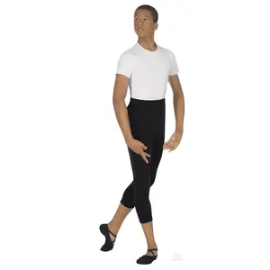 212 MAIN Men's Compression Shapewear Leggings - EuroSkins Active Seamless Capri Cut, Light Form-Fit Support, Stylish Activewear, Black, Medium