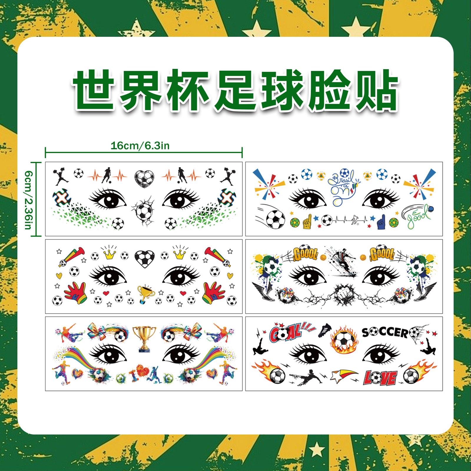 Cross-border supply World Cup football tattoo stickers, temporary face tattoo stickers for fans and cheerleaders to support the event