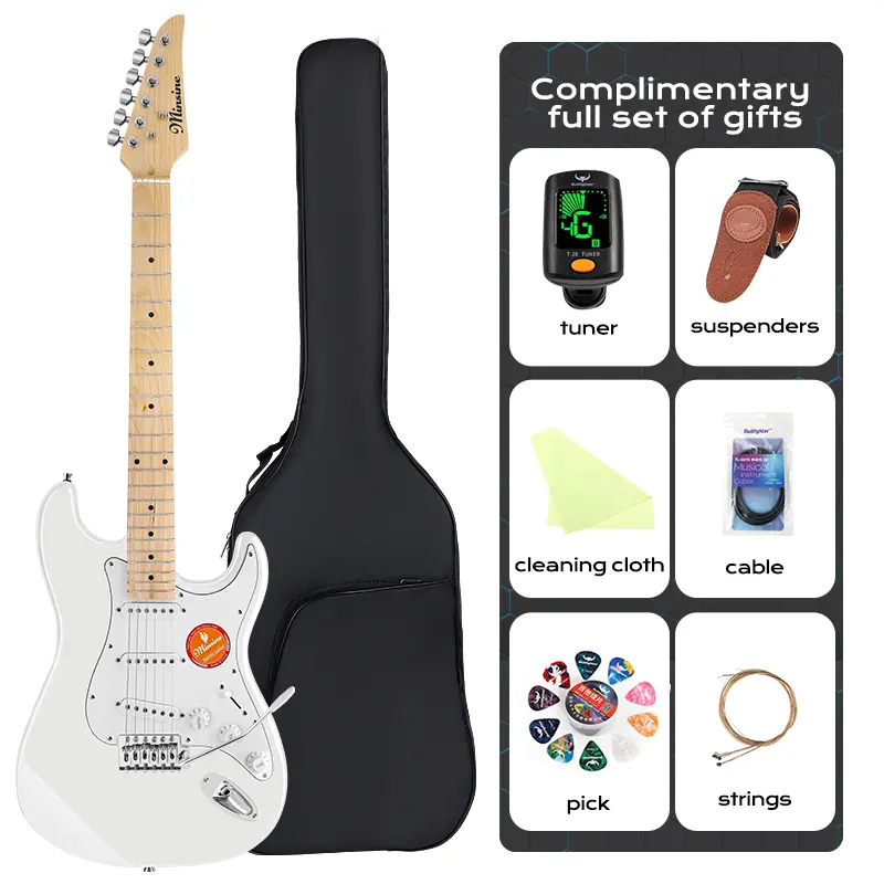 Bullfighter MS100 Electric Guitar Beginner Kit - Full Starter Kit Including Guitar Bag, Strap, Cable and Picks - Ideal for Adults and Beginners