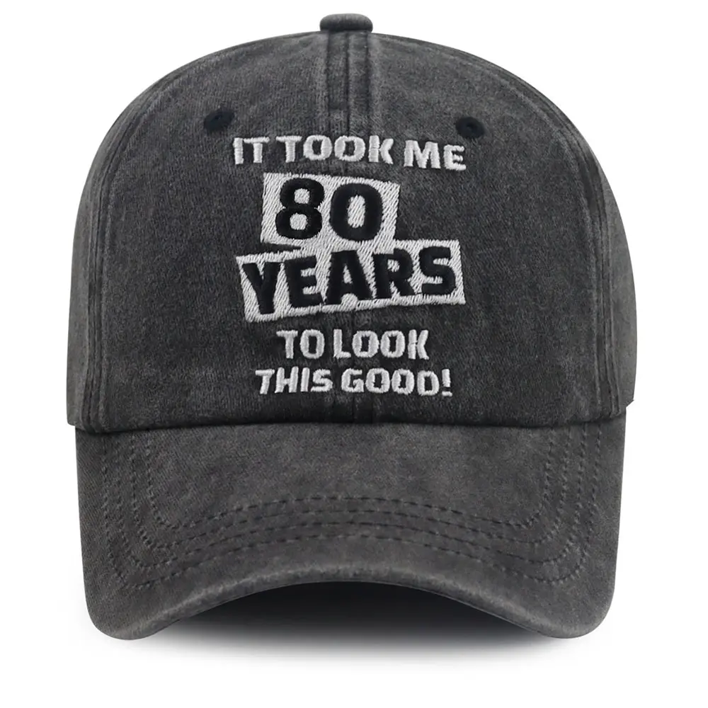 Unisex 1946 Funny Figures Letters Embroidered Adjustable Baseball Cap - 80th Birthday/Father's Day Gift, 2.75in Brim, Breathable Eyelets, Adjustable Buckle, Casual Clothes Accessory