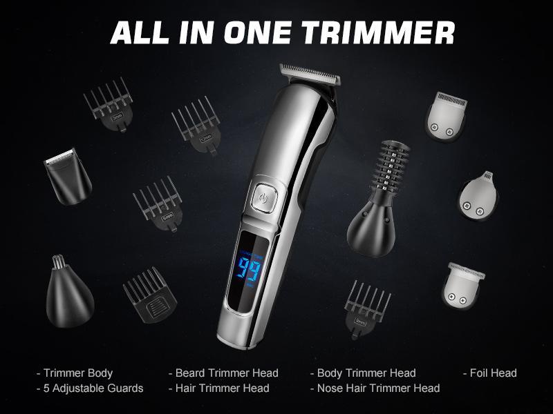 Ufree All-in-One Trimmer for Body, Beard, Bikini, Hair, Nose, Mustache and Face, Electric Shaver Razor for Men/Women, Professional Grooming Kit, IPX 7 Waterproof Cordless Barber Hair Clippers for Hair Cutting, Rechargeable