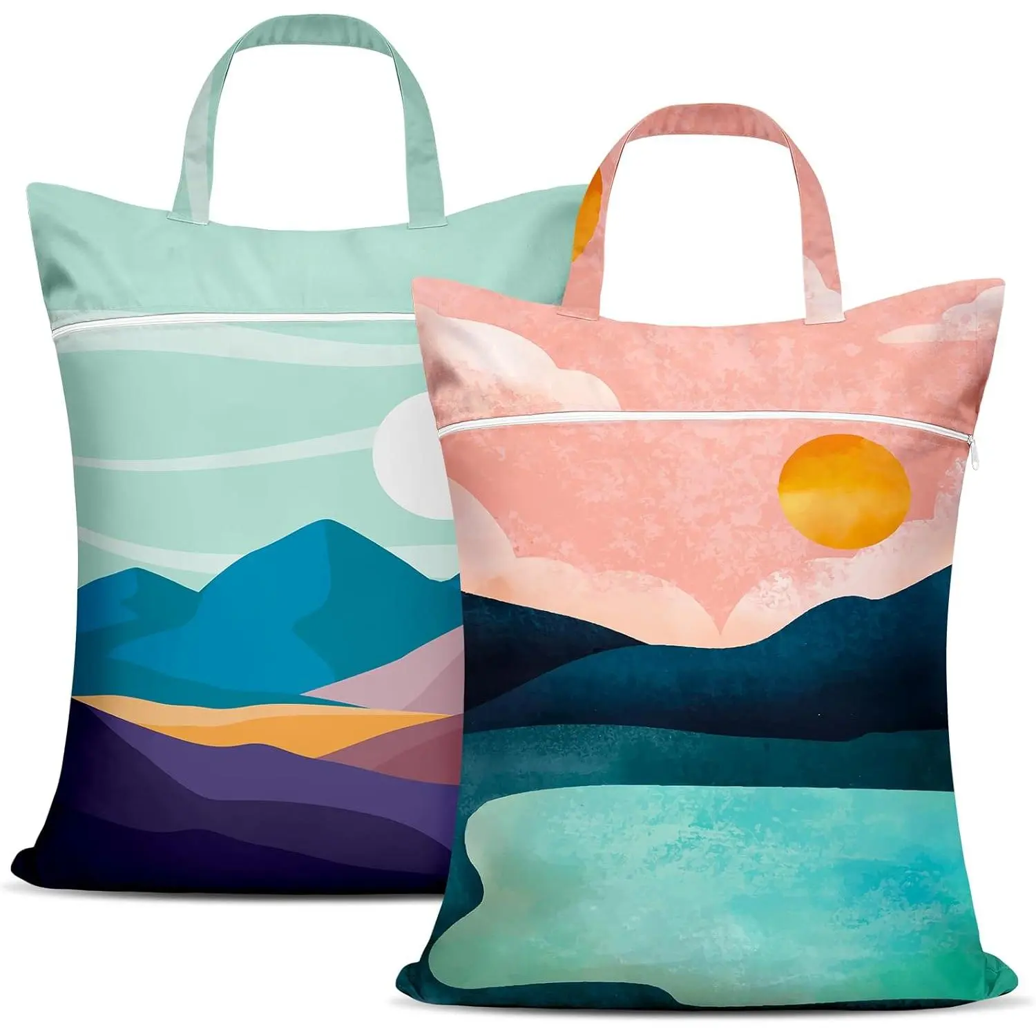2 Pcs Large Portable Laundry Bags with Handles - Waterproof, Washable Dirty Clothes Bags for Travel, Gym & College Dorm, Laundry Bag With Handles