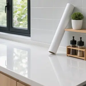 Self-Adhesive Wall Paper Roll, 40x300cm Smooth Solid Color Wallpaper, Waterproof Oilproof Easy to Clean, Ideal for Living Room Walls Cabinets Desks Furniture