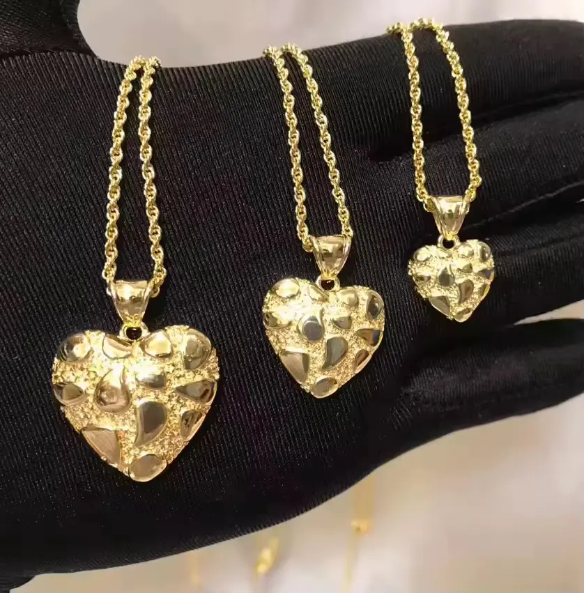 14k Gold Nugget Pendant and Chain