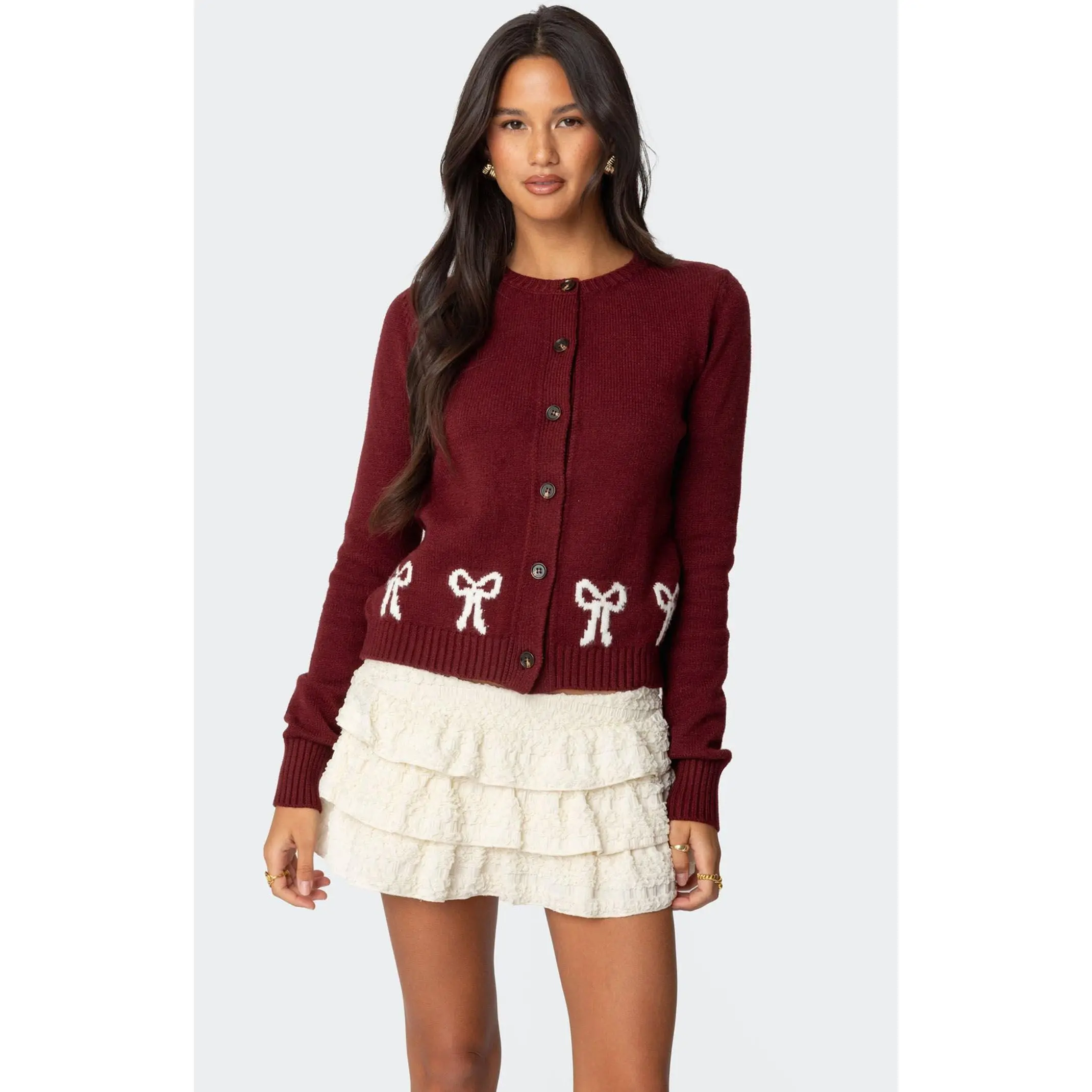Edikted Women's Rona Bow Knit Cardigan