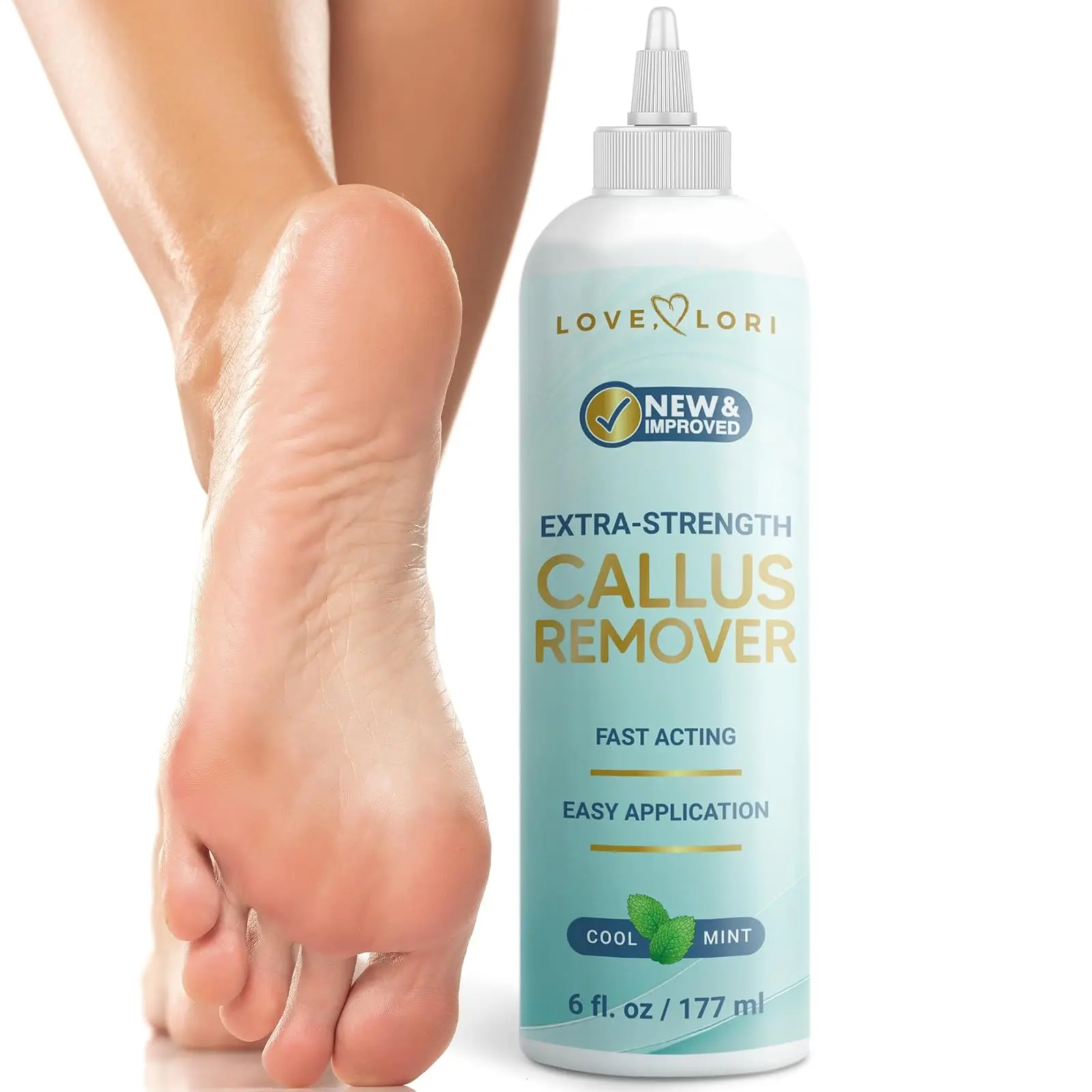 Love Lori Foot Callus Remover Gel Extra Strength Pedicure Tool for Feet 6oz | Quickly, easily, softens and removes dead, hard skin on heels & feet; salon-quality pedicure results at home