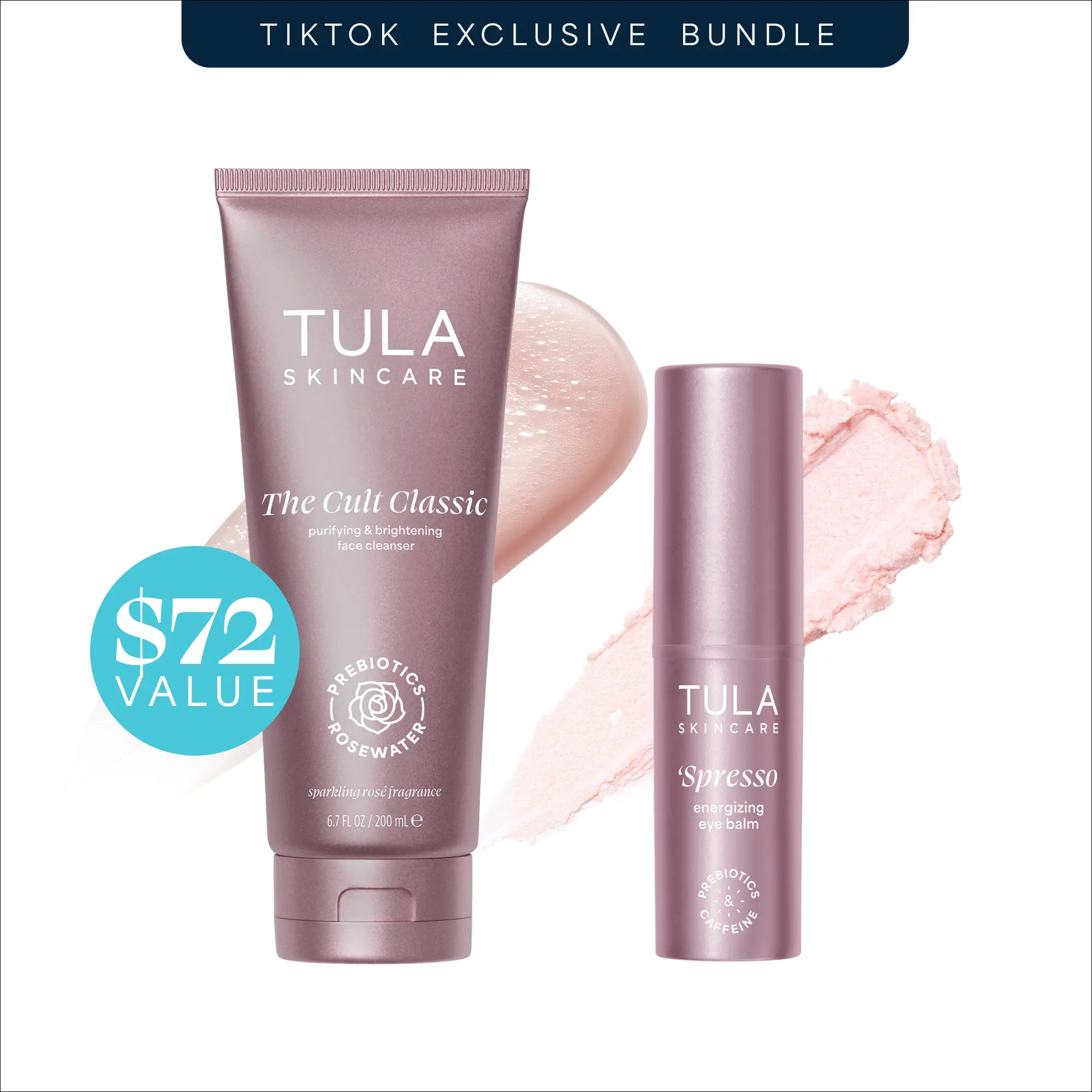 Tula TTS Exclusive Luminous Duo: Cult Classic Cleanser & Pink 'Spresso Eye Balm