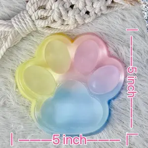 Big Taba Squishy Cat Paw, 5 inch Large Paw Squeeze Toy for Stress Relief and Relax, Sticky Squishies Fidget Toys for Party Favors Novelty Things Birthday Gift (Tri-Color)