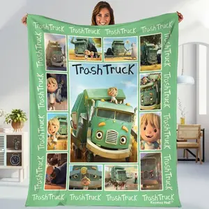 Trash Truck Flannel Blanket Trash Truck Blanket Trash Truck Birthday Gifts Trash Truck Gift BlanketGift For Men & Women, Gift For Kids, Christmas Gift, Halloween Gift