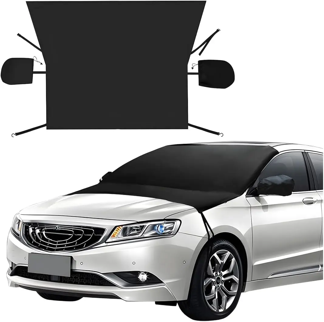 Mandark Car Windshield Cover for Ice and Snow, Waterproof Vehicle Sun Shade Defense Frost Protector with Side Mirror Cover, Auto Windscreen Protective Guard, Universal for Most Cars