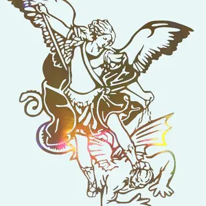 Sticker San Miguel Arcangel - Adhesive Vinyl Decal:  for Motorcycle, Car, Boats, Laptop,  Glass Doors and Walls Easy installation mirror sticker