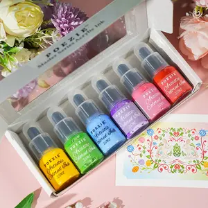 Premium 6pcs Acrylic Ink Set with Dropper, Vibrant Artist Ink, Non-Fading Permanent Ink for Airbrush, Pouring Art & Ink Drawing, Versatile Use, Dropper Included
