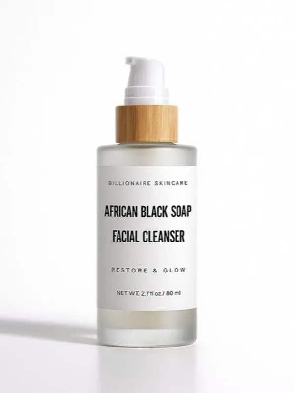Billionaire Skincare Restore & Glow African Black Soap Facial Cleanser