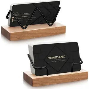 Elegant Wooden Business Card Holder, Durable Office Desk Accessory with Multiple Compartments, Perfect Father's Day Gift, Table Organizers, Corporate Work Desk Accessories