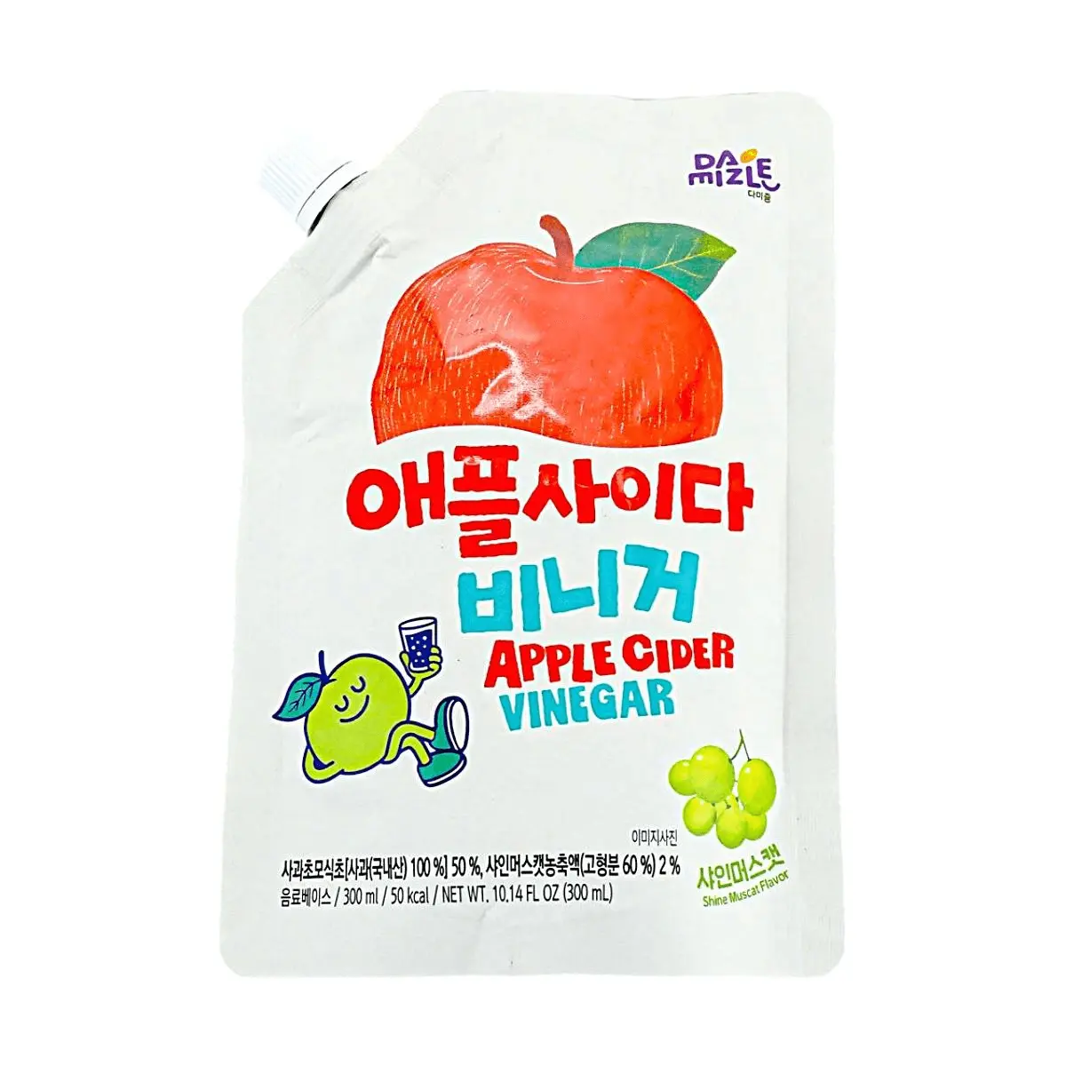 DAMIZLE Korean Apple Cider Vinegar Drink - Sunshine Rose Flavor, 300ml - Healthy Gut & Refreshing Beverage