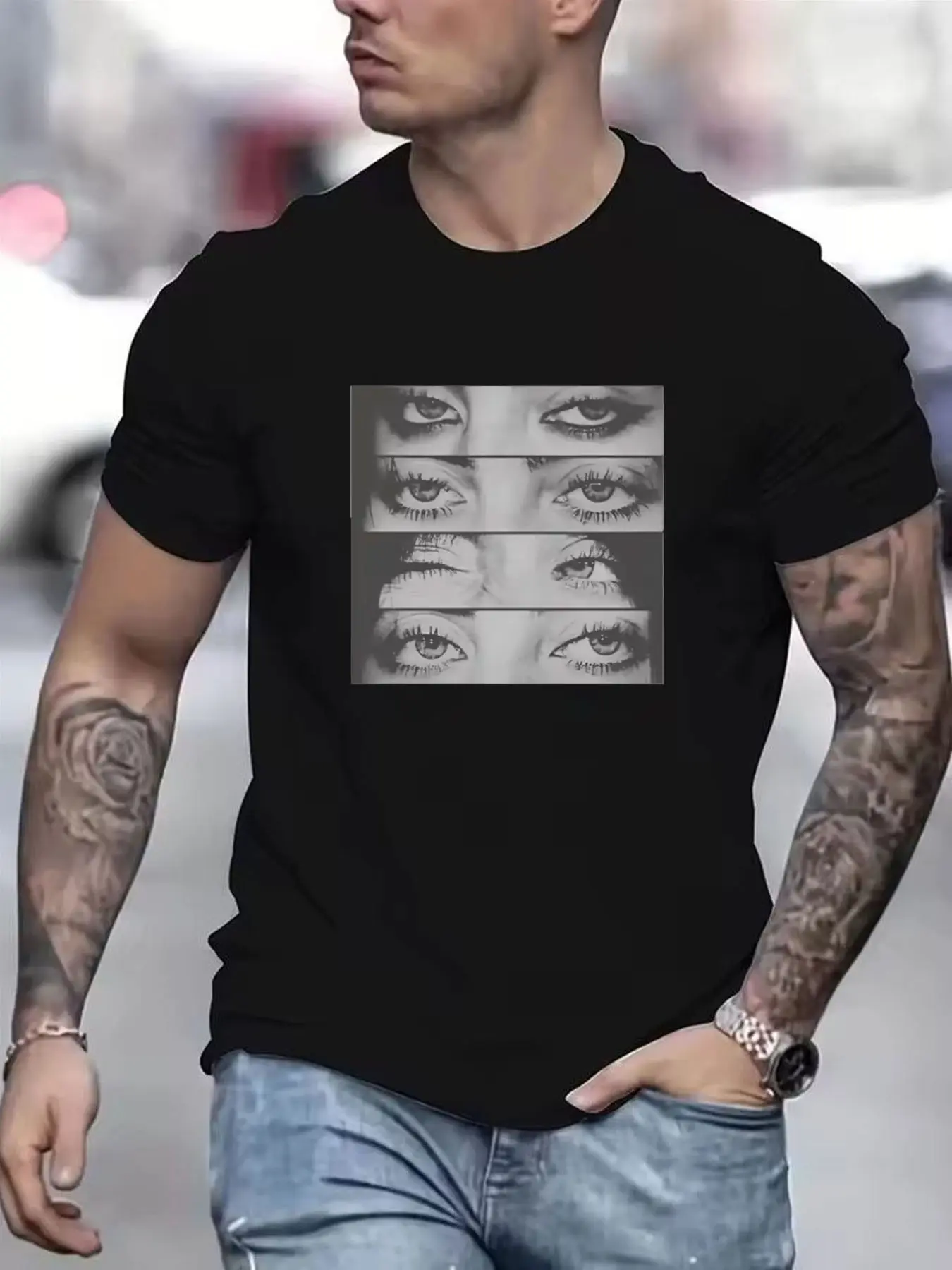 Vintage Billie Tee Eilish Design, Fun Eye Art Unisex Loose Fit T-Shirt, Ideal Gift for Art Lovers, Casual Daily Wear Essential