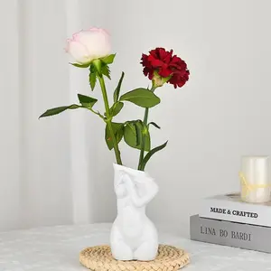Artistic Human Shape Design Vase, Matte Resin Decorative Piece, Unique Home Decoration, Creative Irregular Shape Flower Vase Gift, Modern Home Decor, Home Decor Accessory